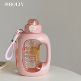 波比熊（BOBBI BEAR）水杯女夏季大容量水杯吨桶高颜值吸管运动水壶男杯子