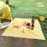 JOYTOUR一次性野餐垫 户外免洗懒人垫沙滩垫烧烤桌布配地钉 黄格180*180