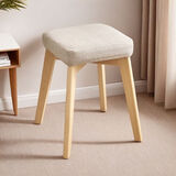 非洲鹰实木凳子饭桌凳时尚方凳创意小板凳家用餐凳布艺化妆凳梳妆凳 素颜色 大号交叉凳45高