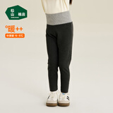 松山棉店商场同款自由穿小暖羊儿童打底裤 320g-深灰条纹100cm