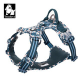 TRUELOVE狗狗牵引绳背心式遛狗链子小型犬胸背带泰迪金毛宠物用品法斗柯基 碎花蓝（不含牵引绳） XL胸围81-107cm建议30-50kg