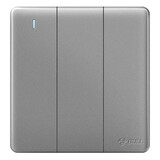 公牛（BULL）墙壁开关 G28系列 三位单控带荧光开关 86型面板G28K311C 星空灰