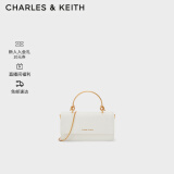 CHARLES&KEITH质感手提包小方单肩斜挎包包女包生日礼物送女友CK6-10840314-3 White白色 XS