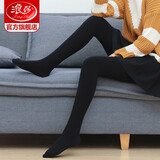 浪莎连裤袜280D-580D天鹅绒丝袜防勾打底裤春秋季中厚肉色保暖袜子女 黑色 1条 均码 锻面绒380D加档款