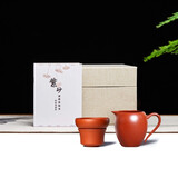 万壶园 紫砂公道杯茶海功夫茶具可搭配过滤茶漏大容量带把手茶道茶具配件宜兴原矿紫砂非陶瓷分茶器公杯 大红袍公杯+茶滤