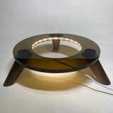 原奘  适用于哈曼卡顿琉璃4/3/2代支架水晶5/4底座四代架子蓝牙音响架桌面款低音炮音箱配件加厚减震 茶色胡桃木脚+全景灯