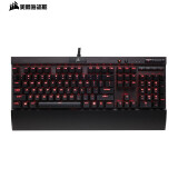 美商海盗船 (USCORSAIR) K70 机械键盘 有线键盘 游戏键盘 全尺寸 红色背光 铝框体 黑色 樱桃银轴