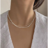 曲美思巴洛克淡水珍珠项链小粒不规则淡水珍珠锁骨链气质网红短款项链女 巴洛克珍珠套装