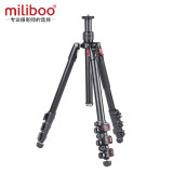 miliboo 【7大仓 发货】米泊碳纤维三脚架单反摄影摄像两用三角架带动态液压云台 中轴倒置 MUFA-BK(不含云台)