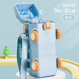 Good fell宝宝巴士水杯儿童吸管小汽车造型水杯网红玩具水壶趣味大巴车水瓶 【基础款】 500ml 蓝汽车巴士1139