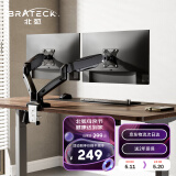 Brateck北弧 显示器支架双屏 电脑显示器支架 双屏支架臂 台式电脑支架底座 多屏升降增高架 E310-2