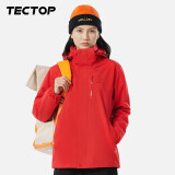 探拓（TECTOP）户外服 女抓绒内胆防风防寒滑雪服保暖冲锋衣95134CF女款中国红L