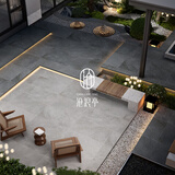 沧浪亭户外庭院地砖别墅院子防滑花园仿古地铺石阳台露台石英砖室外地砖 灵璧深灰 600MM*1200MM*18MM