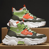 意彪（YIBIAO）秋冬季初中学生男生老爹鞋高中生男鞋子加绒棉鞋青少年跑步运动鞋 buyun.788军绿（四季单鞋） 43