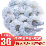 鲜拔头筹 特大虾仁 青岛大虾手剥鲜虾仁去虾线现剥虾仁 海鲜水产 无冰特大虾仁250g*6包【8-10cm】