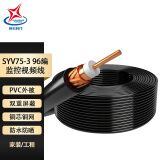辉宏时代SYV75-3/75-5同轴监控视频线SYV75-5国标同轴电缆录像机传输信号屏蔽头阻燃无氧铜线缆 SYV75-3（96编）铜芯铜网 100米