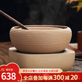 询匠 古法麦饭石煮茶器陶瓷复古煮茶碗家用煮茶壶套装老白茶黑茶煮茶炉合璧围炉煮茶缸煮茶盆 麦饭石 大号煮茶器 电陶炉套装