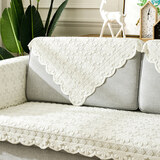 京弗 蕾丝沙发巾布艺沙发垫防滑四季通用巾靠背巾扶手巾后背盖布罩套 向日葵米白(高品质) 80cm*80cm 方巾