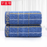 金号（KING SHORE）纯棉A类提缎毛巾 加大全棉男女情侣洗脸加厚面巾76*34cm 95g 蓝2条