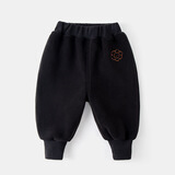 嘟嘟家宝宝裤子冬季男童长裤保暖女童休闲裤冬款儿童衣服童装 黑色 100