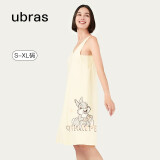 ubras【特卖】迪士尼联名云棉背心裙家居服女透气睡衣女睡裙女 奶酪黄色 S