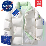 NASA LEAP官方男装冬季棉服外套男士羽面包绒服棉衣加厚保暖冬装棉袄男情侣 白色 XL(建议130-150斤)