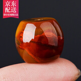 观玉战国红玛瑙鼓珠隔珠桶珠隔片手串diy配件星月菩提顶珠腰珠配件 直径11-12mm偏红