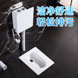 蜀道蹲便器水箱套装陶瓷蹲坑家用蹲厕工程大便器卫生间防臭蹬便盆便池 812:不带弯后出水蹲便+水箱+喷枪