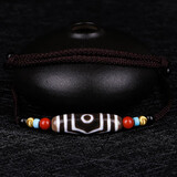 豆蔻时光财福三眼天珠吊坠南红绿松石18K金转运珠玉髓锁骨链项链男女士款