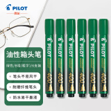 百乐（PILOT）油性马克笔记号笔堑刀型易干标记笔SCA-400 B尖绿色6支装