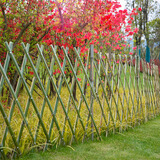 恰好时光户外伸缩竹篱笆围栏竹栅栏竹子庭院隔断【青竹】高100cm*长200cm