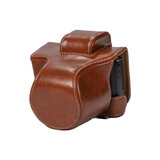 佳能（Canon）相机包 定制皮套包 数码微单保护壳 相机保护套 单肩斜跨复古相机包 M50品牌定制相机皮套单肩包【棕色】