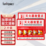 趣行灭火器放置点 PVC墙贴 消防器材标牌安全检查警示标识2片