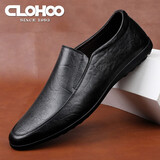 CLOHOO 皮鞋男秋季新款透气男士商务正装鞋百搭潮流休闲男鞋英伦风 黑色 41