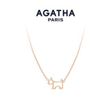AGATHA/瑷嘉莎 法式镂空小狗项链女士 生日礼物送女友闺蜜高级感吊坠 玫瑰金色