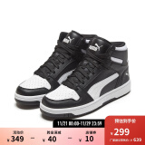 彪马（PUMA）官方男女中帮经典复古场下篮球风运动板鞋REBOUND MID369573 黑色-白-01 39