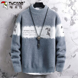 啄木鸟（TUCANO）毛衣男秋冬季加厚保暖针织衫男士潮流半高领毛线衣男装 灰色 2XL 