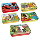 迪士尼系列铁盒拼图书装共5盒：小熊维尼+超能陆战队+超人总动员60片拼图组合（5个铁盒、300片拼图） 3-6岁