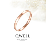 七薇 18K玫瑰金戒指男白金女戒素金情侣对戒尾戒黄金光面新年礼物 2毫米宽玫瑰金18K/一物一证 6号