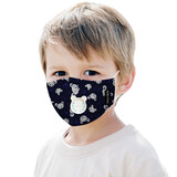 伊藤の良品防尘防霾【可水洗棉布】pm2.5口罩黑色透气男女带呼吸阀防花粉 儿童款音乐小熊蓝 抗菌防雾霾