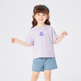 巴拉巴拉儿童短袖t恤男童夏装女童亲子纯色打底衫宽松上衣（小大童） 粉紫70032-208224117231 150cm
