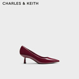 CHARLES&KEITH简约通勤尖头高跟鞋单鞋婚鞋女鞋子女生日礼物女CK1-60361352 Red红色 36