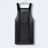 梦绾 防水防油围裙TPU厨房家用磨砂半透明围腰时尚上班水产工作服定制 75厘米H背带【无口袋】