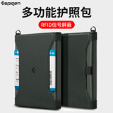 spigenuniversal Passport Holder保护套 多功能护照保护卡包皮夹套钱包高端出国旅行旅游收纳盒手机sim 墨绿色 防盗刷护照夹