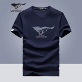 七匹狼短袖T恤男士环保亲肤面料夏季休闲奔狼印花上衣服饰男装打底衫