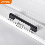卡贝（cobbe）衣柜门拉手橱柜抽屉拉手黑色现代简约新款隐形门把手家具五金配件 LS307款-128孔距-黑色