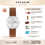 蔻驰（COACH） PERRY系列 经典马车小牛皮表带石英女表 14503797  礼物/送礼