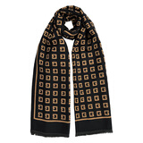 靓魅姿围巾女新款韩国双面厚款围巾百搭披肩网红流行七夕礼物送女友 CC字母咖色礼盒装 条