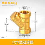 左圆右方（CISQU）4分6分1寸黄铜Y型过滤器水表增压水泵中央空调暖气管道过滤网阀门 1寸Y型过滤器300g