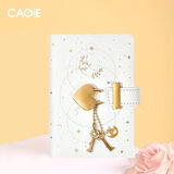 CAGIE日记本带锁密码本小学生精美笔记本可爱复古儿童成人密码锁记事本高颜值手账本本子送礼礼盒可定制 A7白昼星月-可刻字礼盒装